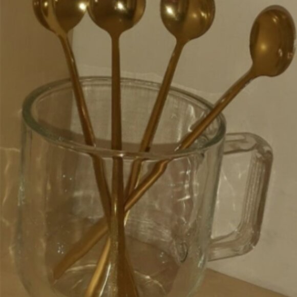 Goldtone Coffee Spoons - Picture 1 of 3
